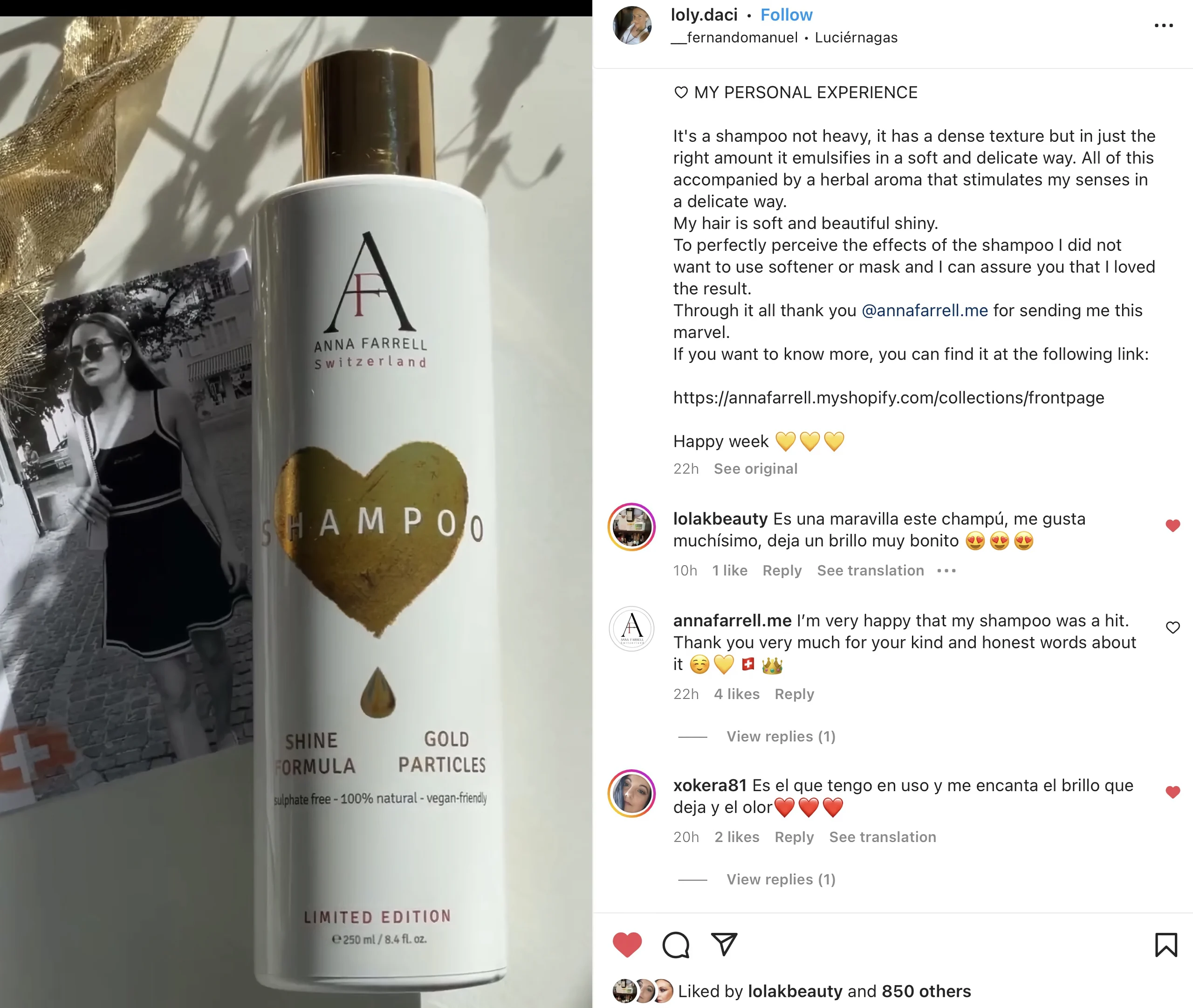 Anna Farrell Shampoo Review